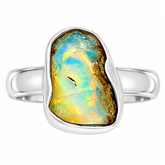 Ethiopian Opal Rough Ring size-6 R-1001 25-ER16162