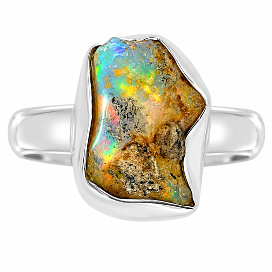 Ethiopian Opal Rough Ring size-6 R-1001 25-ER16163