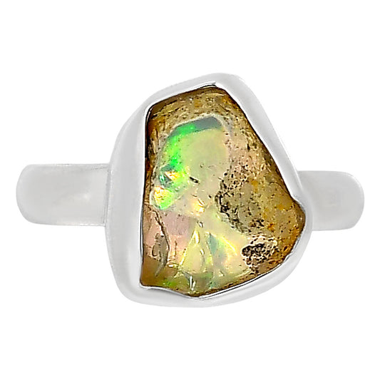 Ethiopian Opal Rough Ring size-6 R-1001 25-ER16165