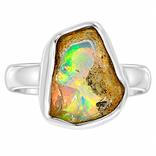 Ethiopian Opal Rough Ring size-6 R-1001 25-ER16165