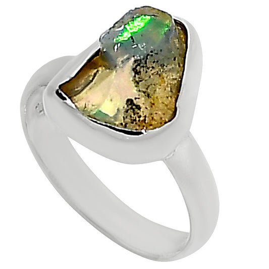 Ethiopian Opal Rough Ring size-6 R-1001 25-ER16165