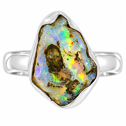 Ethiopian Opal Rough Ring size-6 R-1001 25-ER16166