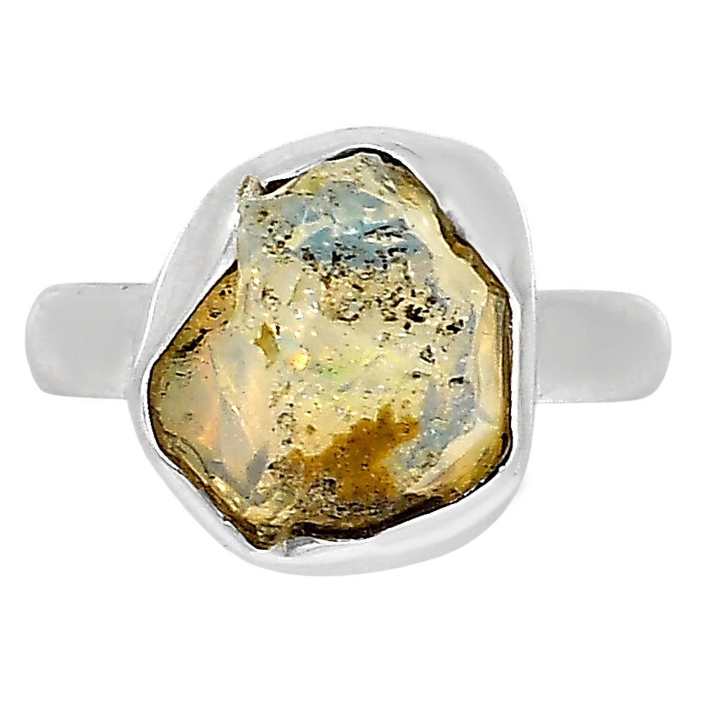 Ethiopian Opal Rough Ring size-6 R-1001 25-ER16168