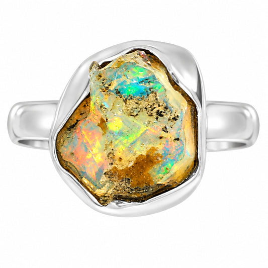 Ethiopian Opal Rough Ring size-6 R-1001 25-ER16168