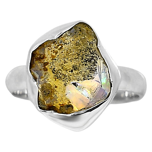 Ethiopian Opal Rough Ring size-6 R-1001 25-ER16170