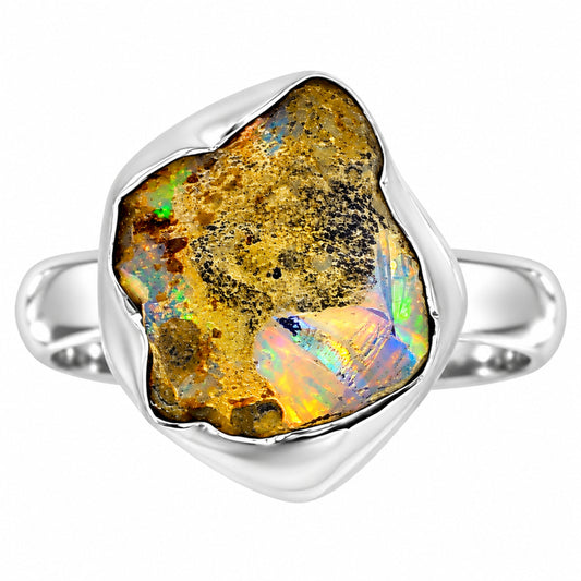 Ethiopian Opal Rough Ring size-6 R-1001 25-ER16170