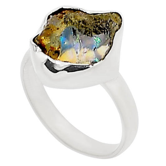 Ethiopian Opal Rough Ring size-6 R-1001 25-ER16170