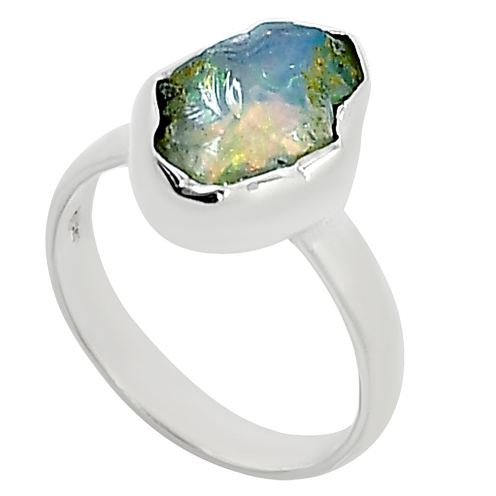 Ethiopian Opal Rough Ring size-7 R-1001 25-ER16175