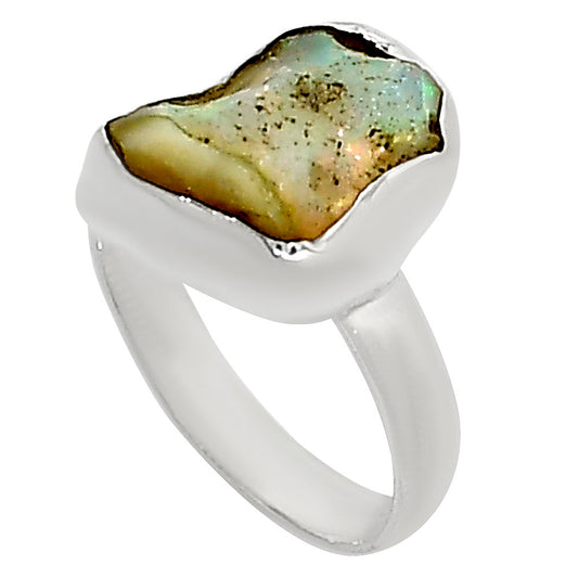 Ethiopian Opal Rough Ring size-7 R-1001 25-ER16177
