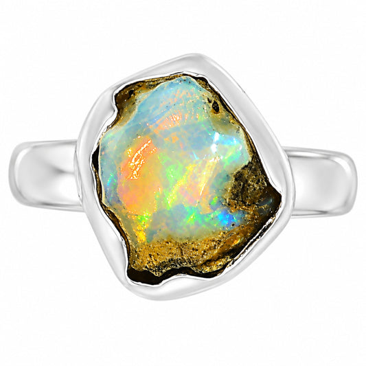 Ethiopian Opal Rough Ring size-7 R-1001 25-ER16178