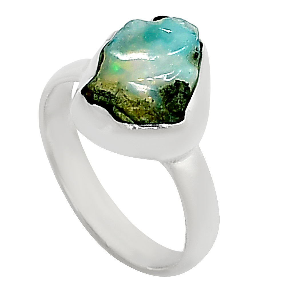 Ethiopian Opal Rough Ring size-7 R-1001 25-ER16178
