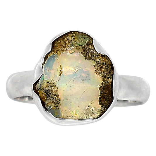Ethiopian Opal Rough Ring size-7 R-1001 25-ER16179