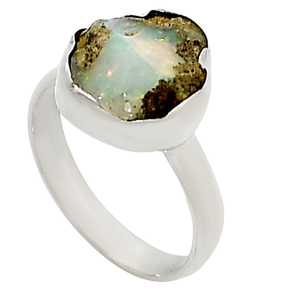 Ethiopian Opal Rough Ring size-7 R-1001 25-ER16179