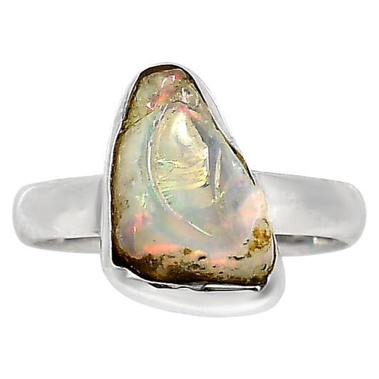 Ethiopian Opal Rough Ring size-7 R-1001 25-ER16183