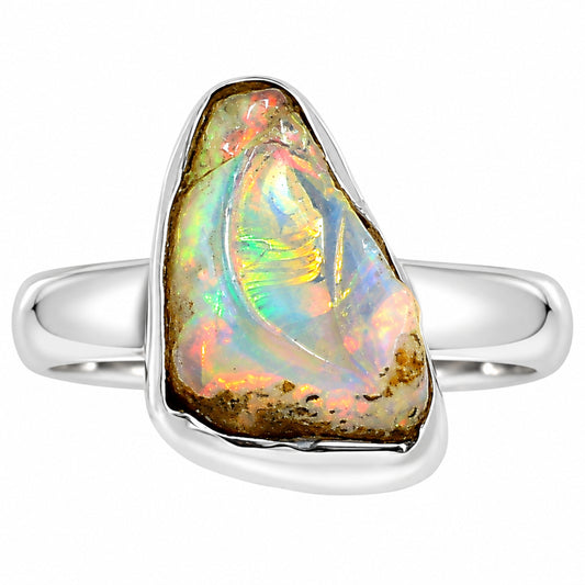 Ethiopian Opal Rough Ring size-7 R-1001 25-ER16183