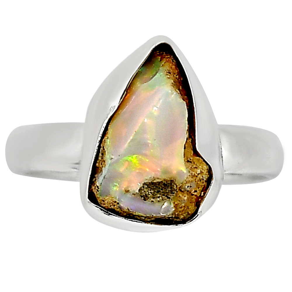 Ethiopian Opal Rough Ring size-7 R-1001 25-ER16187