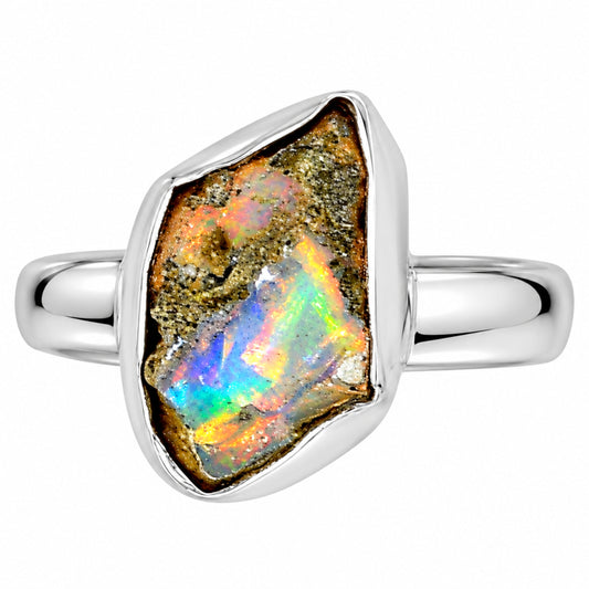 Ethiopian Opal Rough Ring size-7 R-1001 25-ER16193