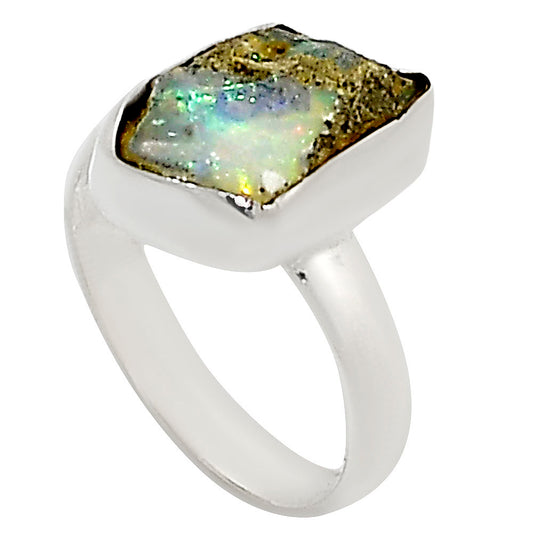 Ethiopian Opal Rough Ring size-7 R-1001 25-ER16193