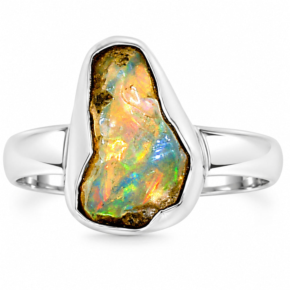 Ethiopian Opal Rough Ring size-7 R-1001 25-ER16196