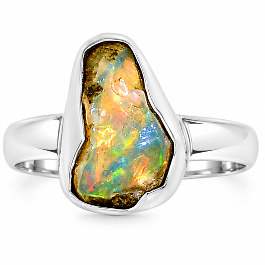 Ethiopian Opal Rough Ring size-7 R-1001 25-ER16196