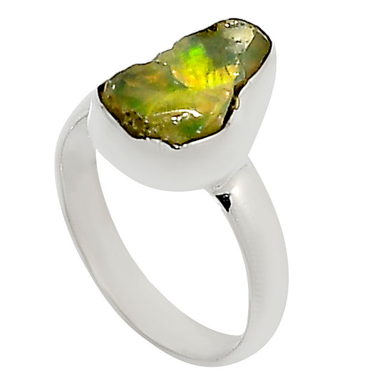 Ethiopian Opal Rough Ring size-7 R-1001 25-ER16196
