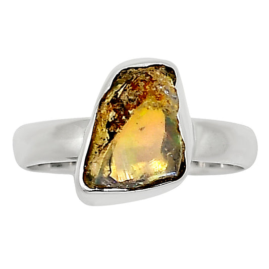 Ethiopian Opal Rough Ring size-7 R-1001 25-ER16199