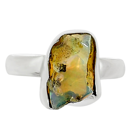 Ethiopian Opal Rough Ring size-7 R-1001 25-ER16201