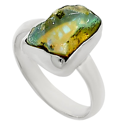 Ethiopian Opal Rough Ring size-7 R-1001 25-ER16201