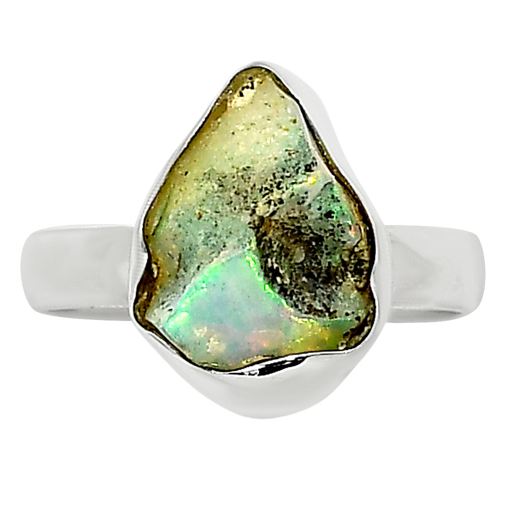Ethiopian Opal Rough Ring size-7 R-1001 25-ER16207