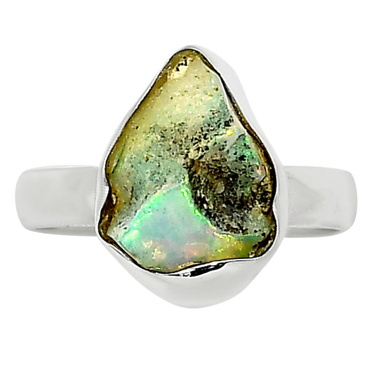 Ethiopian Opal Rough Ring size-7 R-1001 25-ER16207