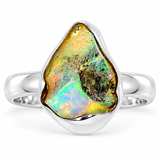 Ethiopian Opal Rough Ring size-7 R-1001 25-ER16207