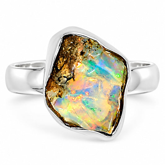 Ethiopian Opal Rough Ring size-7 R-1001 25-ER16210