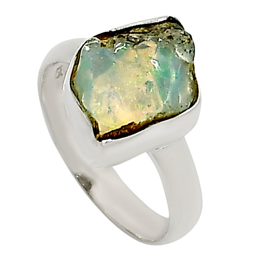 Ethiopian Opal Rough Ring size-7 R-1001 25-ER16210
