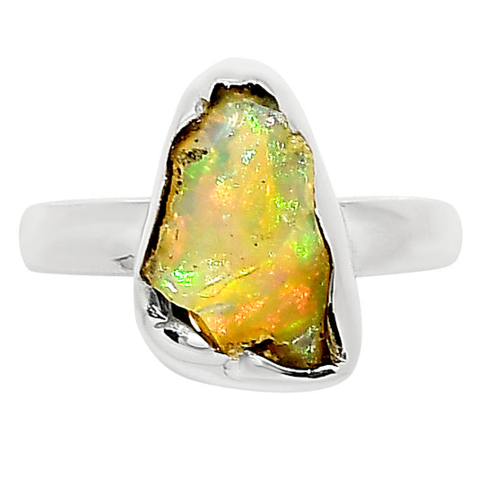 Ethiopian Opal Rough Ring size-8 R-1001 25-ER16211