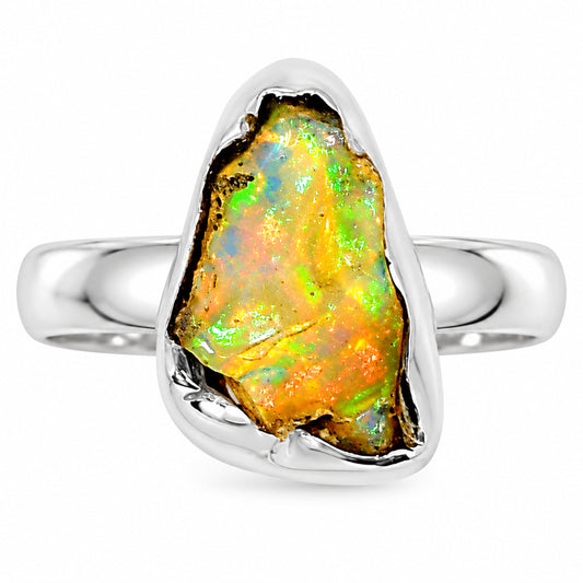 Ethiopian Opal Rough Ring size-8 R-1001 25-ER16211