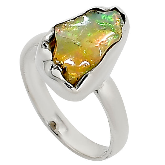 Ethiopian Opal Rough Ring size-8 R-1001 25-ER16211