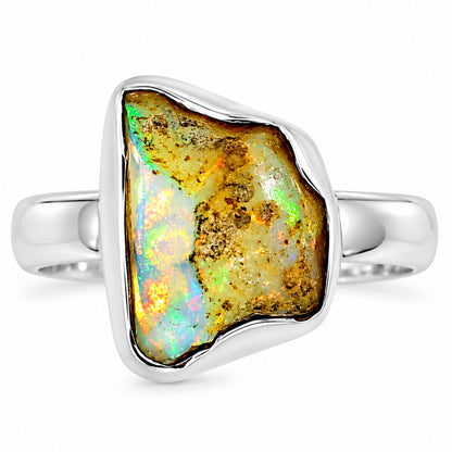Ethiopian Opal Rough Ring size-8 R-1001 25-ER16212