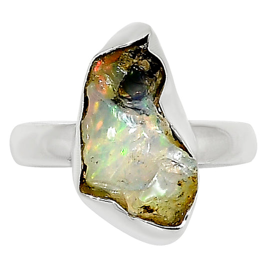 Ethiopian Opal Rough Ring size-8 R-1001 25-ER16216