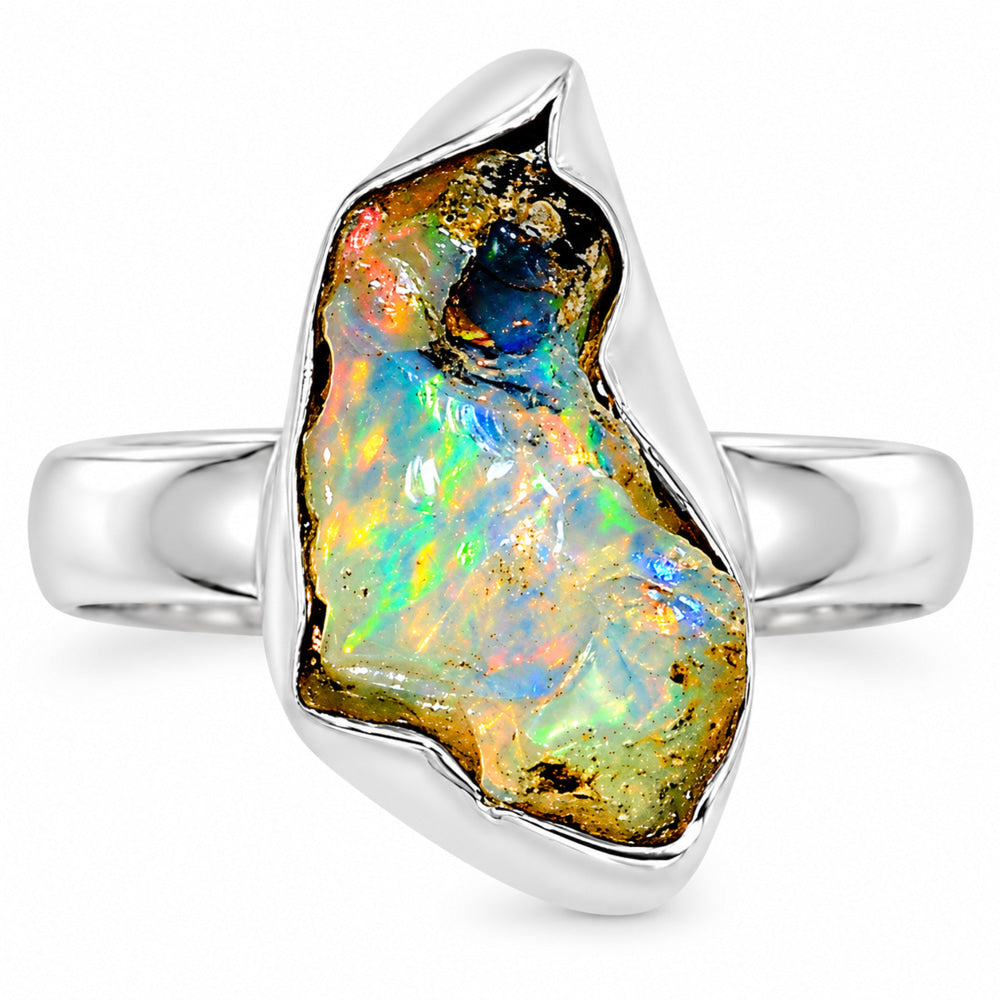 Ethiopian Opal Rough Ring size-8 R-1001 25-ER16216