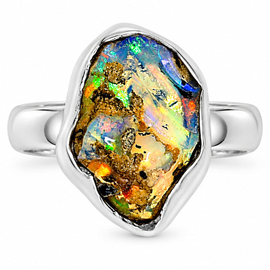Ethiopian Opal Rough Ring size-8 R-1001 25-ER16218