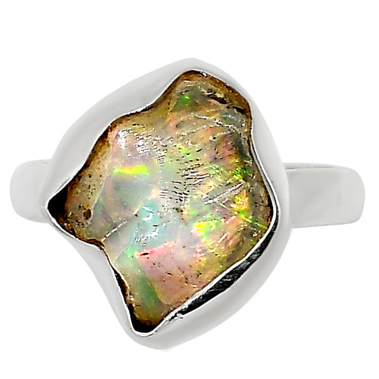 Ethiopian Opal Rough Ring size-8 R-1001 25-ER16219