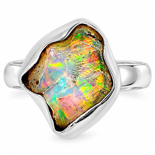 Ethiopian Opal Rough Ring size-8 R-1001 25-ER16219