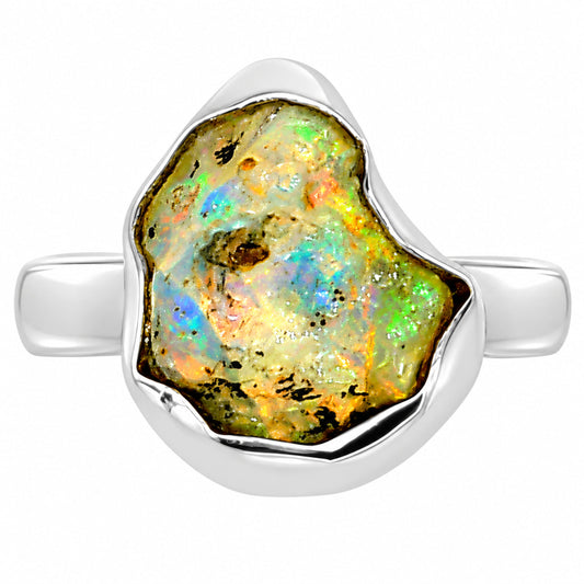 Ethiopian Opal Rough Ring size-8 R-1001 25-ER16220