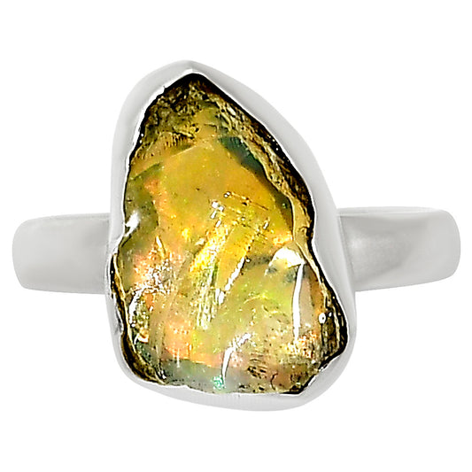 Ethiopian Opal Rough Ring size-8 R-1001 25-ER16221