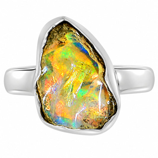 Ethiopian Opal Rough Ring size-8 R-1001 25-ER16221