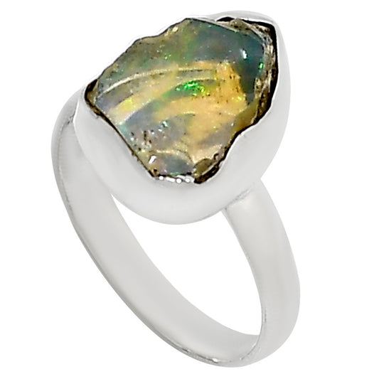 Ethiopian Opal Rough Ring size-8 R-1001 25-ER16221