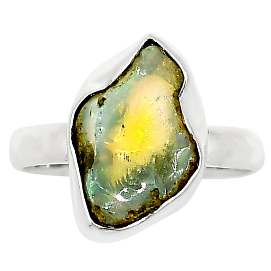 Ethiopian Opal Rough Ring size-8 R-1001 25-ER16223