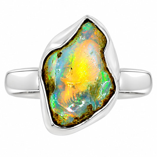 Ethiopian Opal Rough Ring size-8 R-1001 25-ER16223