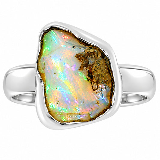 Ethiopian Opal Rough Ring size-8 R-1001 25-ER16224