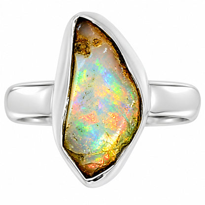 Ethiopian Opal Rough Ring size-8 R-1001 25-ER16226